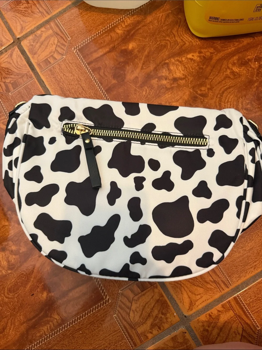 Black & White Cow Print Crossbody Shoulder Bag_2